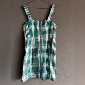 Forever 21 Teal and White Plaid Mini Dress